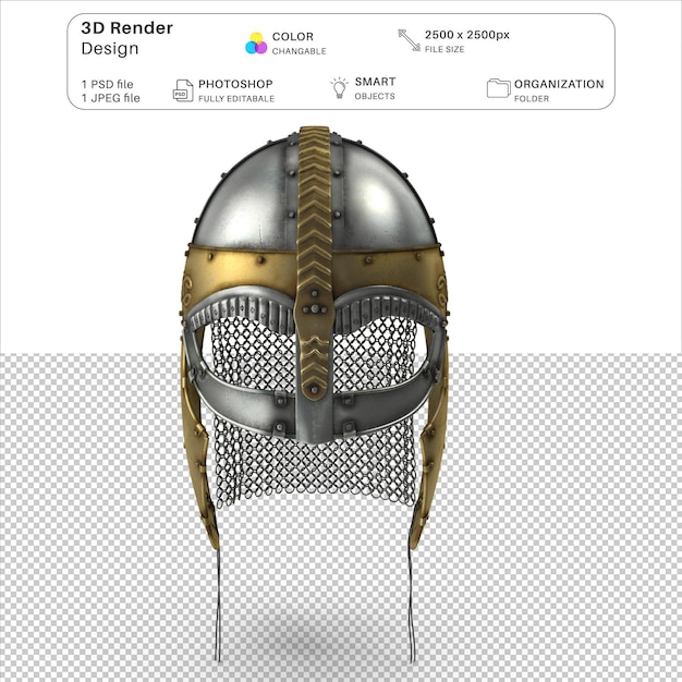 PSD modelação 3d do capacete viking