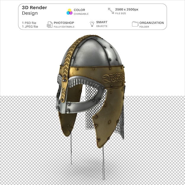 PSD modelação 3d do capacete viking