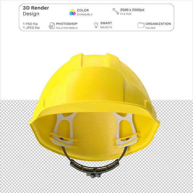 PSD modelación 3d del casco de seguridad