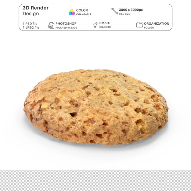 Modelación 3D de galletas de nuez archivo PSD galletas realistas