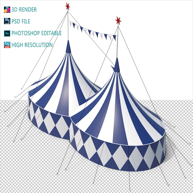 Modelación en 3D de la tienda de circo