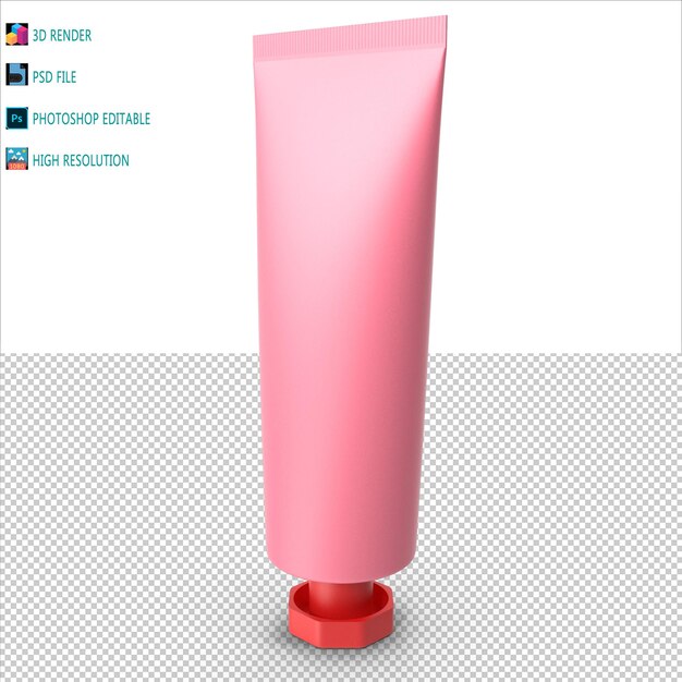 PSD modelación 3d de tubos cosméticos en psd