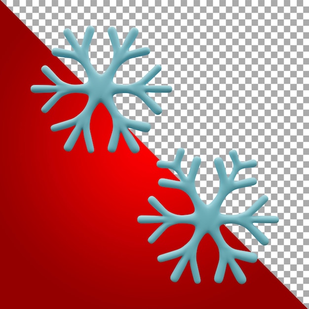 Modelado 3d copo de nieve azul activo navideño