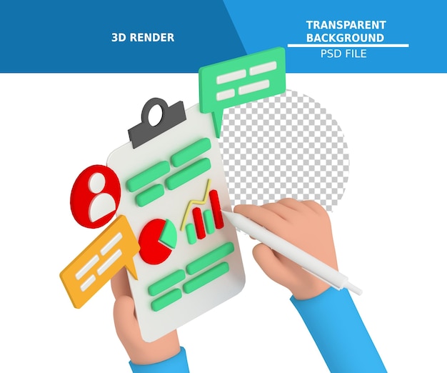 PSD modelado 3d isométrico de la planificación empresarial