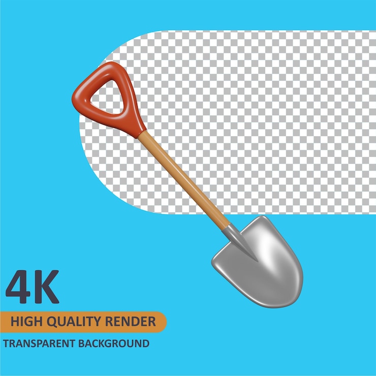 PSD modelado 3d de renderizado de dibujos animados de pala