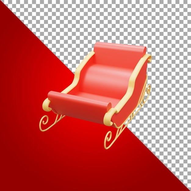 PSD modelado 3d santa chariot activos navideños