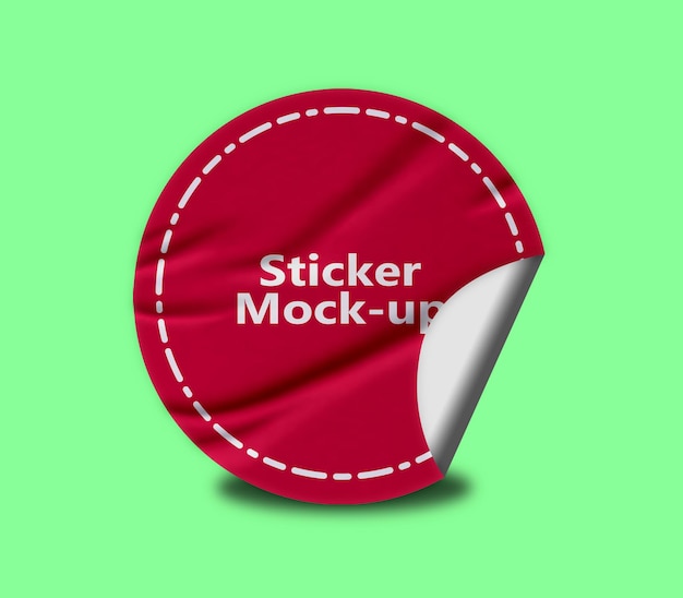 Modelado de diseño PSD de la pegatina Circle y Peel