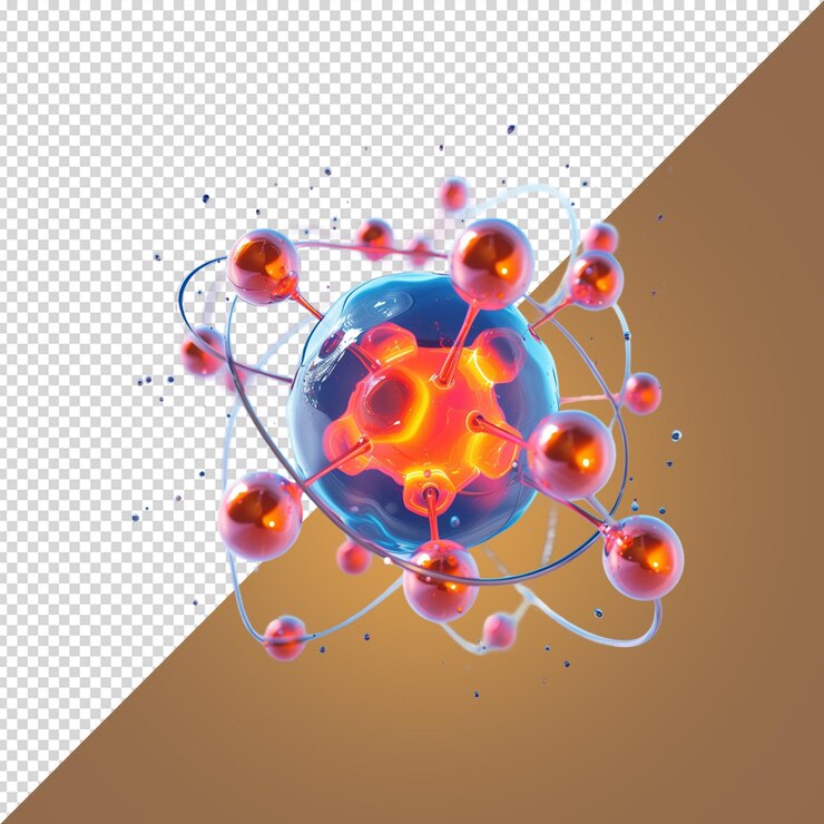PSD modelado molecular aislado en fondo blanco