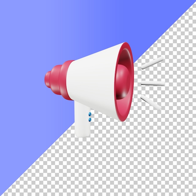 Modelagem 3D bullhorn vermelho e branco