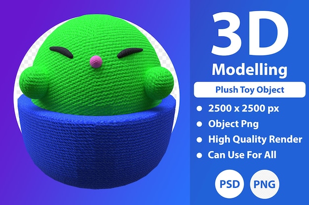 Modelagem 3d de objeto de brinquedo de pelúcia