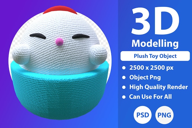 PSD modelagem 3d de objeto de brinquedo de pelúcia