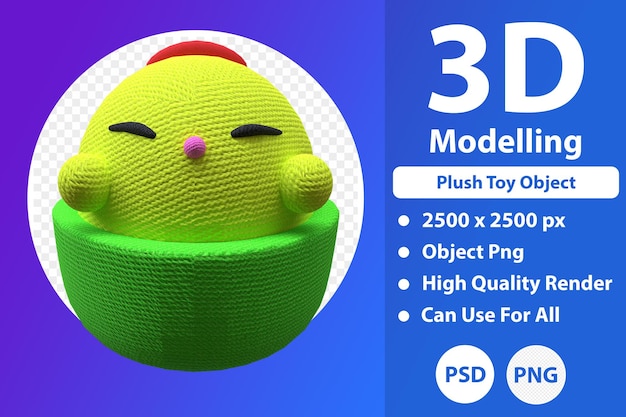 Modelagem 3d de objeto de brinquedo de pelúcia