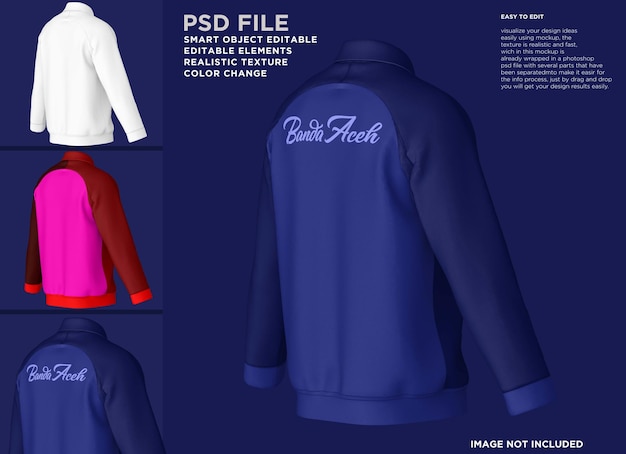 PSD modelagem de camisa de casaco de mangas longas