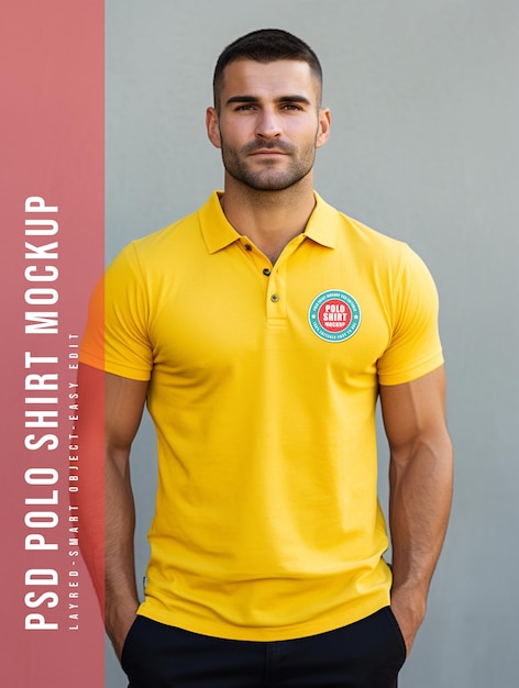 PSD modelagem de camisa de polo masculina