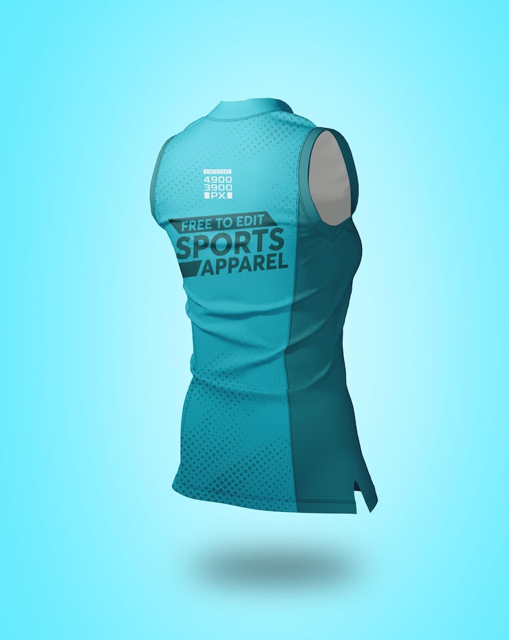 PSD modelagem de camisa desportiva sem mangas feminina