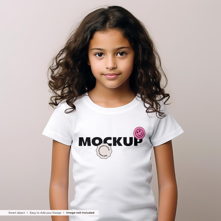 Modelagem de camiseta para raparigas