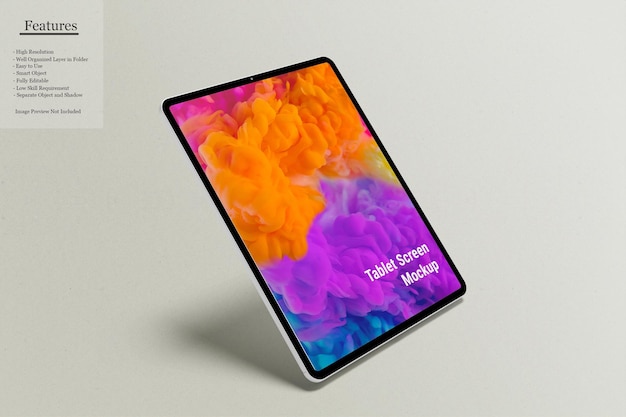 Modelagem de ecrã do tablet