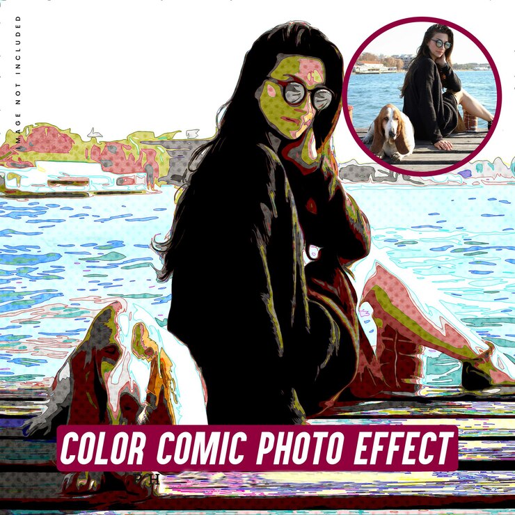 PSD modelagem de efeito fotográfico cômico a cores