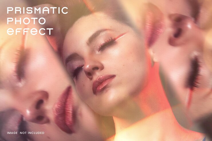 PSD modelagem de efeito fotográfico prismático