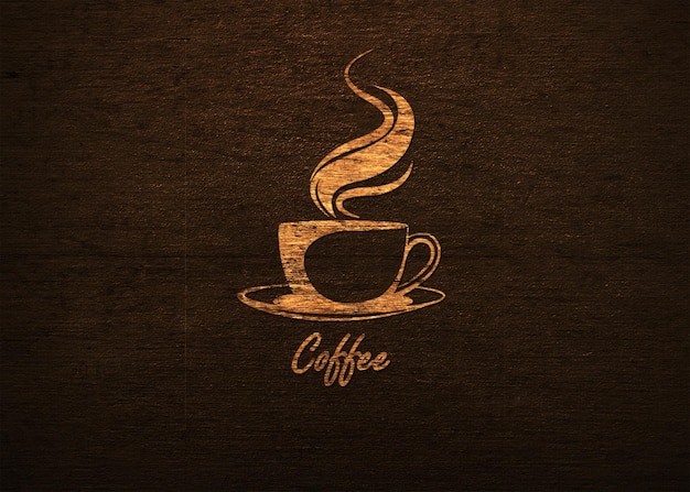 Modelagem de logotipo de cor de café preto