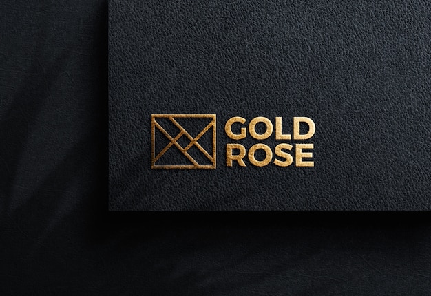 Modelagem de logotipo de luxo em papel artesanal preto