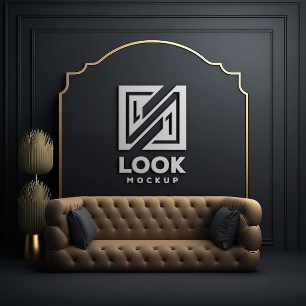 Modelagem de logotipo em parede de luxo