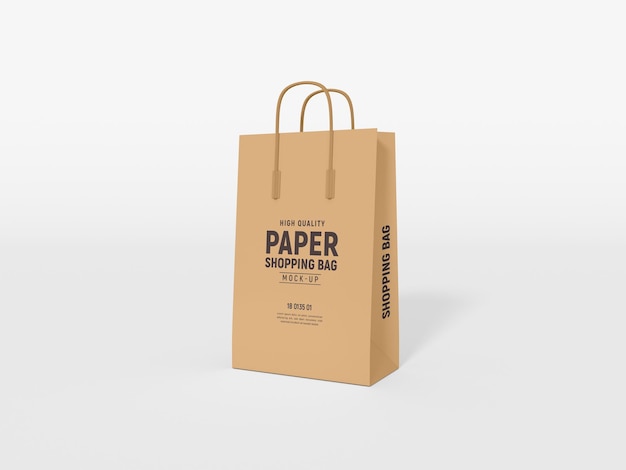 Modelagem de marca de saco de compras de papel Kraft