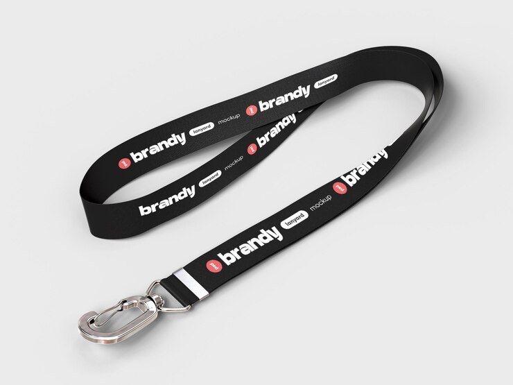 PSD modelagem de marca do detentor do cartão de identificação lanyard