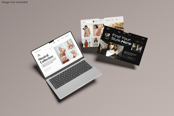 Modelagem de site de tela de portátil