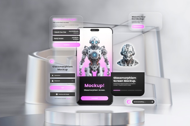Modelagem de smartphone do Glassmorphism