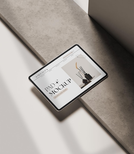 Modelagem estética da tela do tablet