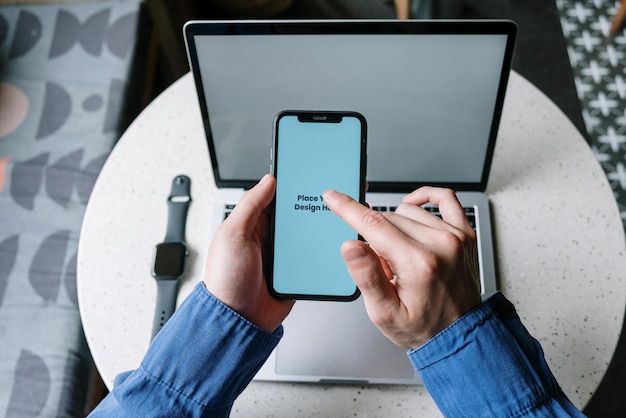 Modelagem PSD de ecrã azul de smartphone
