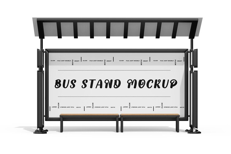 PSD modelagem publicitária de uma estação de ônibus