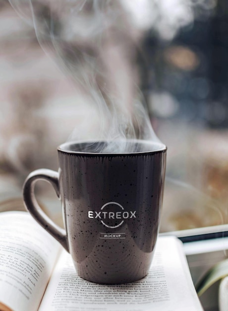 Modelagem realista do logotipo da caneca de café