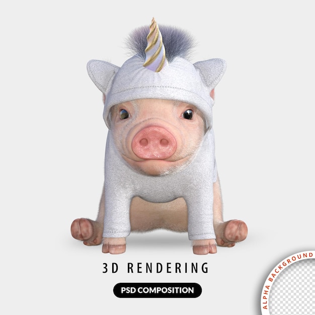 modèle 3D de cochon mignon