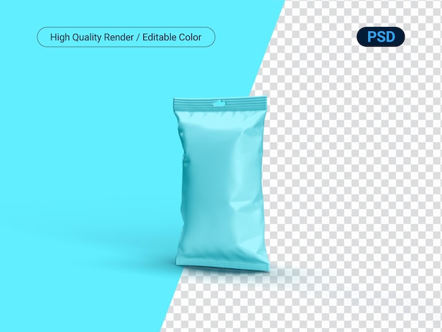 PSD modèle 3d snack pouch pour mockup_emballage de rendu de haute qualité