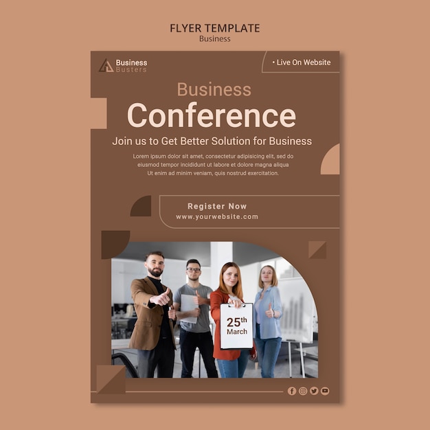 Modèle D'affaires Flyer Design Plat