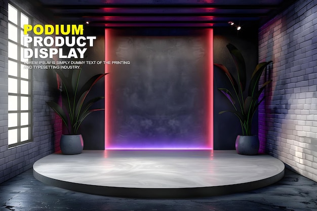 PSD modèle d'affichage de scène de podium pour la présentation du produit scène intérieure pour la vitrine du produit