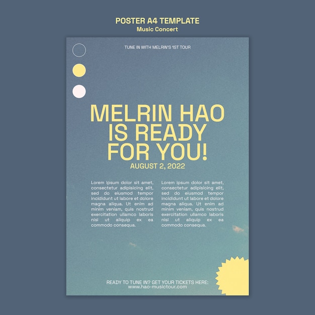 Modèle d'affiche a4 de spectacle de musique dégradé