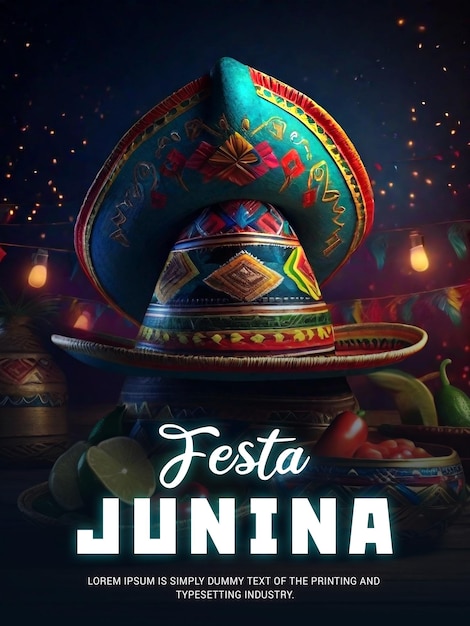 Modèle D'affiche D'accueil De Festa Junina Du Psd