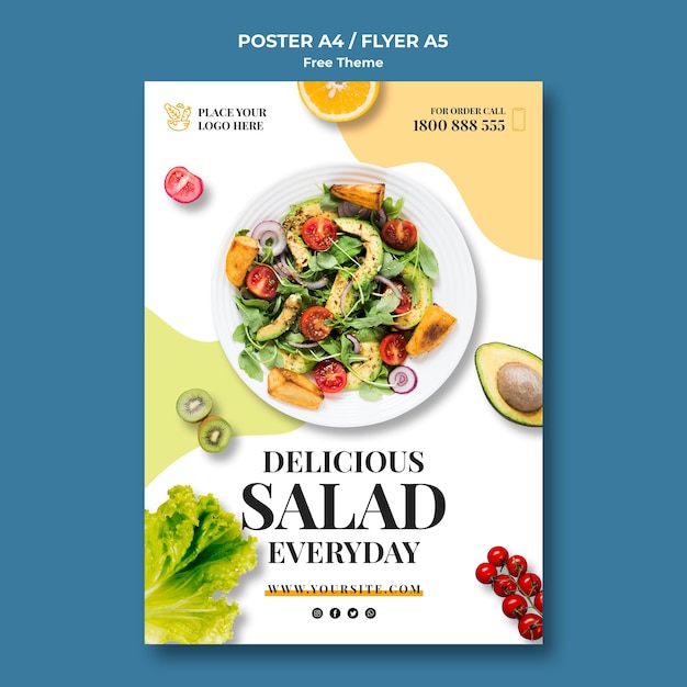 PSD modèle d'affiche d'aliments sains