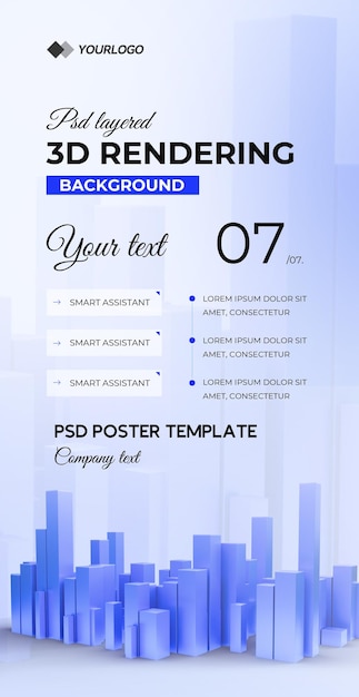 Modèle d'affiche d'arrière-plan de rendu 3D