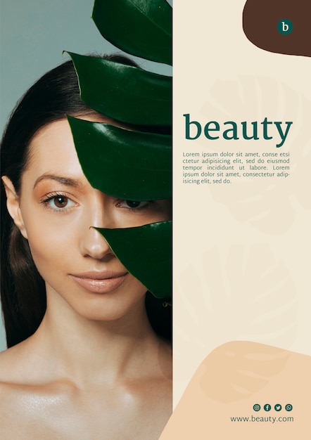 Modèle d&#39;affiche beauté avec une femme