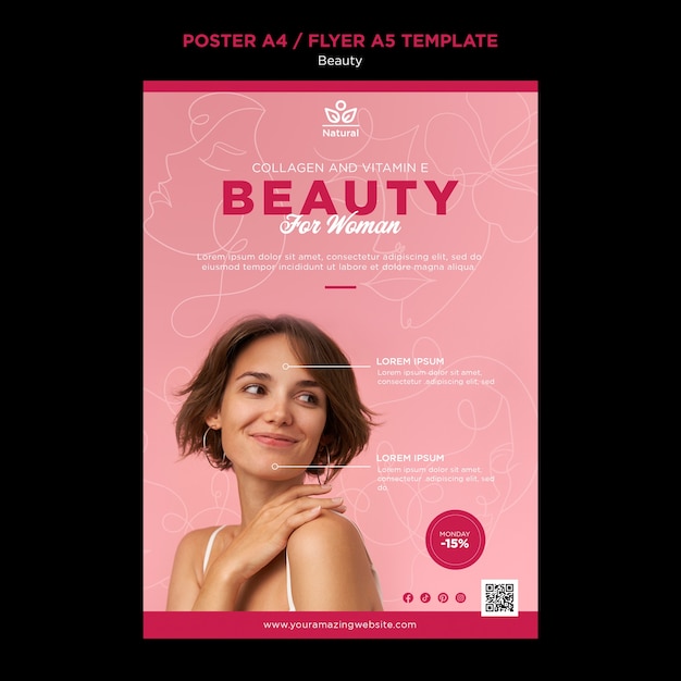 PSD modèle d'affiche de beauté