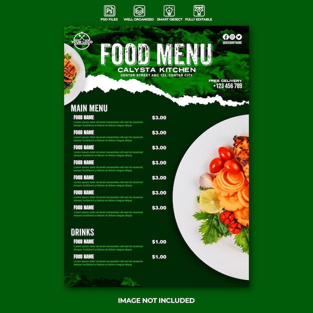 Modèle D'affiche De Café Menu Alimentaire