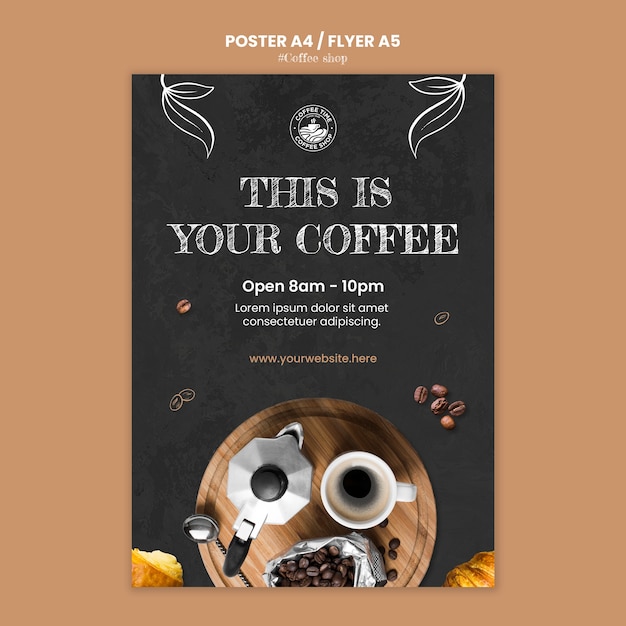 PSD modèle d'affiche de café