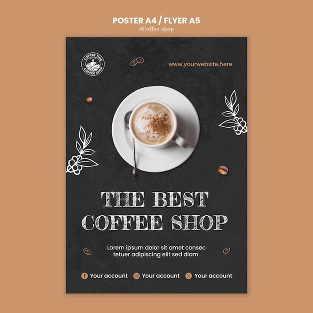 PSD modèle d'affiche de café