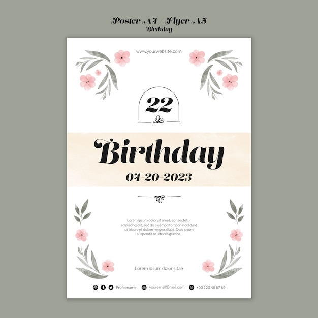 Modèle d'affiche de célébration d'anniversaire