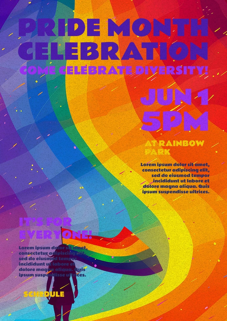 PSD modèle d'affiche de célébration du mois de la fierté
