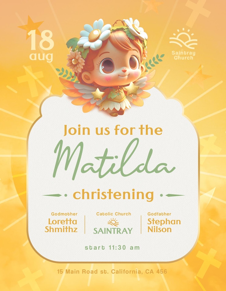 PSD modèle d'affiche chrétienne invitation carte de dépliant religieux pour l'événement de service de l'église